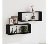 vidaXL Étagères murales 2 pcs Chêne noir 60×15×23 cm Bois d'ingénierie, style moderne