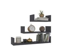 vidaXL Étagères murales 3 pcs Gris Aggloméré Gris G