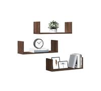 vidaXL Étagères murales 3 pièces 853287 chêne marron 58x18x18 cm bois d'ingénierie Marron G