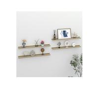 vidaXL Étagères murales 4 pièces – Blanc et chêne Sonoma 80x9x3 cm