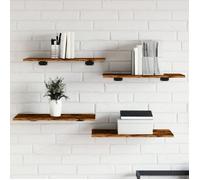 Étagères murales 4 pcs chêne fumé 60x30x1,5cm bois d ingénierie