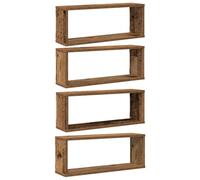 vidaXL Étagères murales cube 4 pcs vieux bois 60x15x23 cm 856587