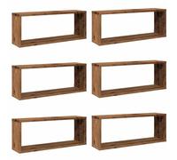 vidaXL Étagères murales cube 6 pcs vieux bois 60x15x23 cm Marron