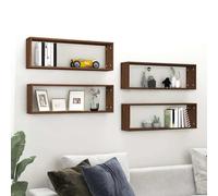 Étagères Murales Cube Supports Suspendues 2 pcs Blanc Bois d'Ingénierie vidaXL