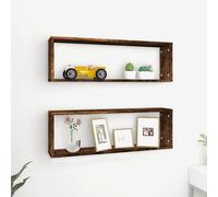 Étagères Murales Cube Supports Suspendues 2 pcs Blanc Bois d'Ingénierie vidaXL