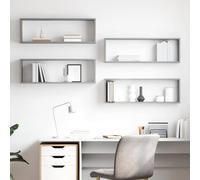 Étagères Murales Cube Supports Suspendues 2 pcs Blanc Bois d'Ingénierie vidaXL