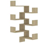 Étagères murales d angle 2 pcs Chêne sonoma Bois d'ingénierie
