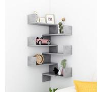 vidaXL Étagères murales d'angle 2 pcs Bois d'ingénierie Gris béton