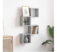 Étagères murales en bois d'ingénierie - vidaXL - Gris - 26x15x26 cm - Lot de 4 - Durable - Rangement stylé