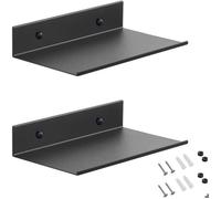 Étagères murales en métal - PZCC - 2 pièces - 20x12x4 cm - Noir - Alliage d'aluminium - Résistant à la corrosion