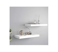 Etagères murales flottantes 2 pcs blanc 50x23x3,8 cm MDF