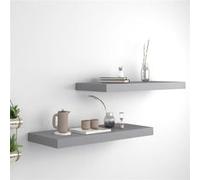 vidaXL Étagères murales flottantes 2 pcs Gris 60x23,5x3,8 cm MDF