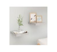 vidaXL Étagères murales flottantes 2 pcs Gris béton MDF 23 x 23,5 x 3,8 cm