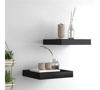 vidaXL Étagères murales flottantes 2 pcs noir 23x23,5x3,8 cm MDF
