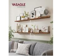 Étagères Murales Flottantes - Lot de 2 - Marron Rustique - 60 cm - Bords Surélevés