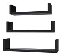 Étagères Murales - SONGMICS - Lot de 3 - Longueur 30, 35, 40 cm - Finition Brillante - Noir LWS40BK