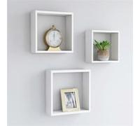 vidaXL Étagères murales sous forme de cube 3 pcs Blanc MDF