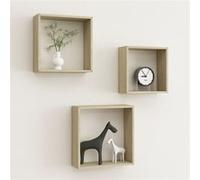 Vidaxl Étagères Murales Sous Forme De Cube 3 Pcs Chêne Sonoma Multicolore