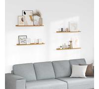 vidaXL Étagères murales 4 pcs Blanc brillant 80 x 9 x 3 cm