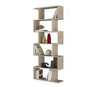 Etagre polyvalente en panneau de particules mlamin coloris blanc mat et chêne - Hauteur 192 x Longueur 80 cm x Profondeur 24 cm --