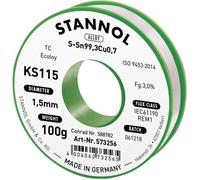 Stannol 574023 KS115 Bobine à souder sans plomb Sn99,3Cu0,7 100 g 1,5 mm