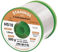 Étain à souder sans plomb bobine Stannol HS10 2510 Sn95,5Ag3,8Cu0,7 500 g 1 mm