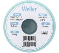 Étain à souder sans plomb Sn0,7Cu 0.5 mm Weller WSW SC L0 bobine 500 g