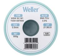 Étain à souder sans plomb Sn0,7Cu 0.5 mm Weller WSW SC M1 bobine 500 g