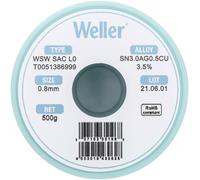 Étain à souder sans plomb Sn3,0Ag0,5Cu 0.8 mm Weller WSW SAC L0 bobine 500 g
