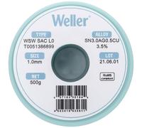 Étain à souder sans plomb Sn3,0Ag0,5Cu 1 mm Weller WSW SAC L0 bobine 500 g