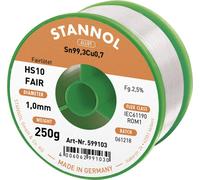 Étain à souder Stannol HS10-Fair Sn99,3Cu0,7 bobine 250 g 1 mm