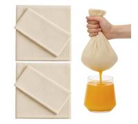 Étamine Alimentaire 4 Pièces 50 × 50 cm - Gaze Alimentaire 100% Coton Non Blanchi, Tissu Filtrant Lavable & Réutilisable pour Jus, Fromage, Lait Végétal, Thé, Soupes