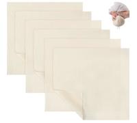 Etamine Alimentaire 6Pcs Tissu Mousseline pour Cuisiner Lavable Réutilisable Filtre Étamine à Non Blanchi pour Filtrer Jus Fromage