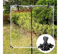 Étanche Bâche, Transparente PVC Imperméable Hydratant Résistance Au Déchirement Métal Boutonnière Antirouille Utilisé pour Extérieur Patio, Distance du Trou 50cm（1.2m X 1.5m）