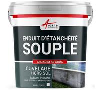 étanchéité bassin citerne béton enduit souple pour ouvrage hors-sol ou fissuré piscine sous carrelage - ARCACIM S2 AQUA Blanc 20 kg