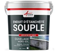 Étanchéité Piscine, Bassin, Citerne, Béton 4 kg Blanc | Enduit Souple Étanchéité Piscine, Bassin, Citerne, sous-Carrelage, Protège les Ouvrages Fissurés - Arcane Industries