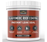 Étanchéité toiture caoutchouc liquide 1L noir, membrane élastique imperméable, sans primaire, résistante UV, revêtement pour toit plat, gouttière, béton, bois, métal, bitume