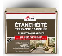 Étanchéité transparente terrasse carrelée, résine produit translucide, carrelage, balcon - 10 m², circulation privée, support poreux Finition Mate - ARCANE INDUSTRIES