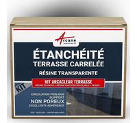 étanchéité transparente terrasse carrelée résine produit translucide carrelage balcon Transparent - Finition Brillante 10m², circulation publique support non poreux