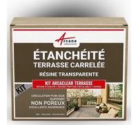 étanchéité transparente terrasse carrelée résine produit translucide carrelage balcon Transparent - Finition Mate 10m², circulation publique support non poreux
