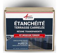 étanchéité transparente terrasse carrelée résine produit translucide carrelage balcon Transparent - Finition Brillante 10m², circulation privée, support poreux