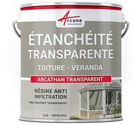 Étanchéité Transparente Véranda, Tuile, Verre, Polycarbonate 2.5 L | Résine Étanchéité Transparente, Toitures, Verre, Polycarbonate, Ne Jaunit Pas, Laisse Respirer, Répare - Arcane Industries