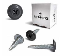 ETANCO GM-B Lot de 250 vis autoperceuses 4,2 x 13 mm RAL 7015 Gris ardoise - Vis à toit avec rondelle d'étanchéité - Vis à tôle pour acier et métal - Torx - 4,2 x 13 mm
