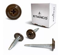 ETANCO GM-B Lot de 250 vis autoperceuses 4,2 x 13 mm RAL 8014 Marron sépia - Vis autoperceuses pour métal et acier - Vis pour toit et façade (4,2 x 25 mm)