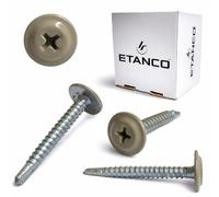 ETANCO GM-B Lot de 250 vis autoperceuses pour toit en acier RAL 1019 Beige Gris 4,2 x 13 mm - Vis à tôle avec rondelle d'étanchéité - Pour métal, toit et façade - Lot de 250 (4,2 x 32 mm)