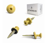 ETANCO GTF P Lot de 250 vis auto-perceuses, 4,8 x 35 mm, pour tôle trapézoïdale et tôle de toit, avec rondelle d'étanchéité EPDM, entraînement TX, RAL 1002, jaune sable