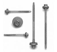 ETANCO GTR 6 SP A19 Lot de 100 vis à panneaux sandwich 5,5/6,3 x 110 mm RAL 9007 aluminium gris - Vis autoperceuses à double filetage pour panneaux sandwich sur acier avec rondelle d'étanchéité EPDM