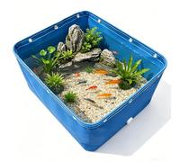 Étang à poissons pliable en toile PVC épaisse,citerne d'élevage avec valve de vidange,piscine rectangulaire hors sol,conteneur de stockage d'eau extérieur-Résistant aux déchirures(6x1x1.2m)