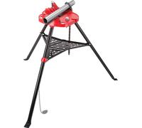 Étau à chaîne pour tubes sur trépied avec support de tube 1/8-6" pieds en acier rabattables supports de tube avec porte-outils étau à chaîne sur trépied idéal pour une multitude de matériaux de tubes