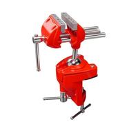 Étau avec Base Pivotante, Rouge | Rotatif à 360 , Étau D'établi, sans Perçage, Outillage, pour Modélisme, Menuiserie, Bricoleurs